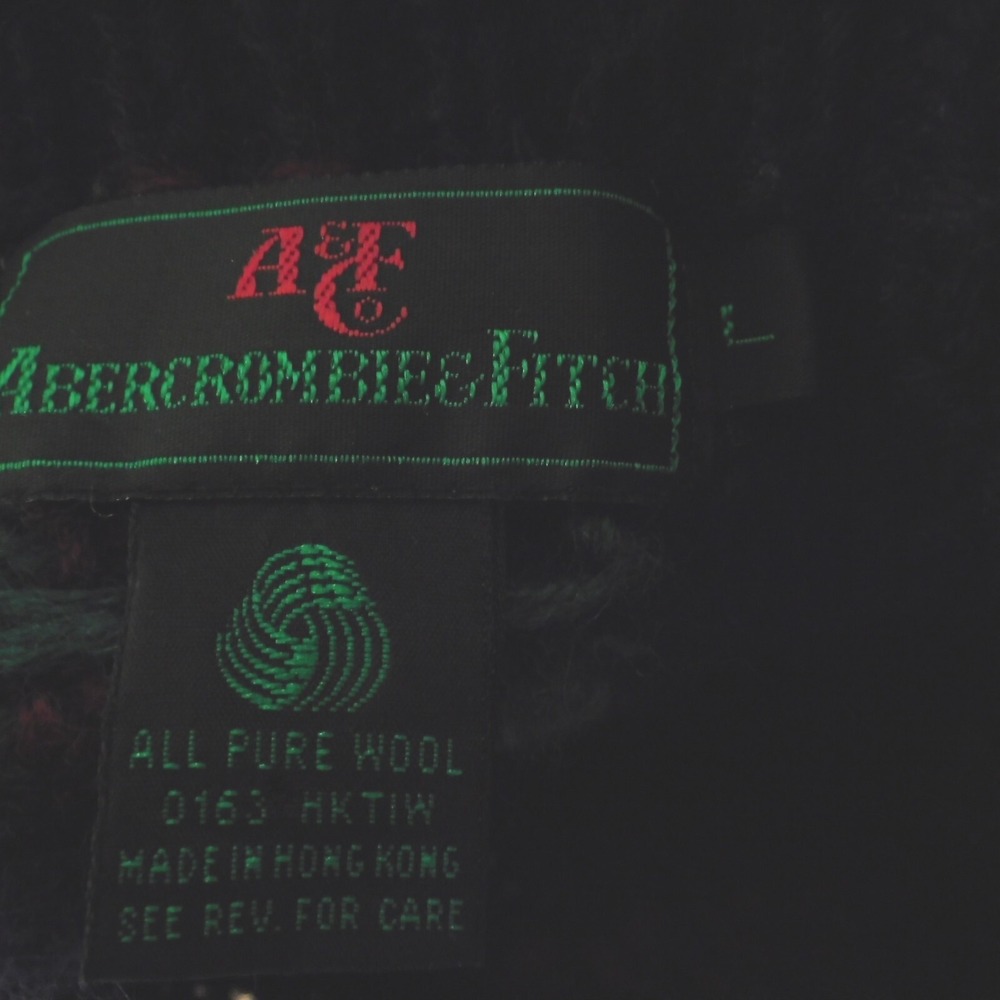 Vintage Abercrombie & Fitch Sweater Men's Large Blue Chunky Cable Knit‎ Wool 90s - Picture 3 of 5